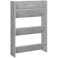 VidaXL Wand-Schuhschrank Betongrau 60x18x90 cm Holzwerkstoff