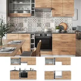 Vicco Küchenzeile Fame-Line 235 cm Eiche/Weiß