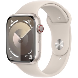 Apple Watch Series 9 GPS + Cellular 45 mm Aluminiumgehäuse polarstern, Sportarmband polarstern M/L