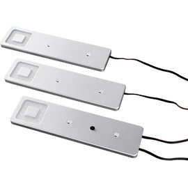 Heitronic LED-Unterschrankleuchte Imola, 3er Set, anschlussfertig, silberfarben