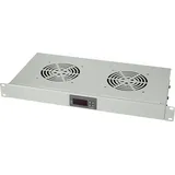 Logilink FAU02FG 19" Belüftungseinheit 1 HE 2 x 120 mm Lüfter lichtgrau