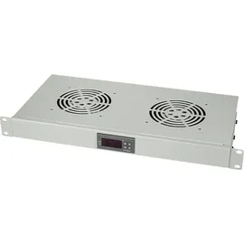 Logilink FAU02FG 19" Belüftungseinheit 1 HE 2 x 120 mm Lüfter lichtgrau
