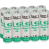 Saft 10x Saft Lithium 3,6V Batterie LS14500 AA - Zelle