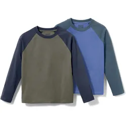 Tchibo - 2 Kinder-Langarmshirts - Herren - Gr. 98/104 - dunkelblau
