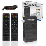 LEYF & Sagaf SUD-0507 Mini Sat Receiver - DVB-S2 - Satelliten Receiver - Full HD 1080p Digital Receiver (HDTV, Scart, USB) Astra Hotbird Türksat - 2X Fernbedienung, SUD-0507 + 2X Fernbedienung