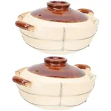 Ciieeo Tontopf für Tontopf Reis Chinesischer Ton Auflaufform Tontopf Kochgeschirr Deckel Home Kitchen Essential