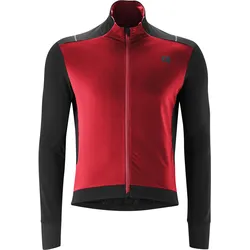 Radtrikot GONSO "BAVELLA", Herren, Gr. S, rot (ziegelrot), 87% Polyester; 13% Elasthan, hoch geschlossener Ausschnitt, Langarm, Trikots, Herren langarm Fahrradtrikot mit effizienter Wärmeisolierung