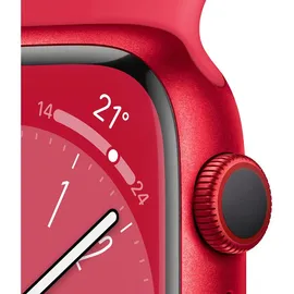 Apple Watch Series 8 GPS + Cellular 41 mm Aluminiumgehäuse (product)red, Sportarmband (product)red