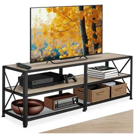 Tectake Chicago TV-Regal 141 x 41,5 x 50,5 cm Eiche/Naturfarben Holzwerkstoff