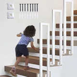 Treppengeländer Innen, Geländer treppe, Handlauf treppe, U Förmiger Geländer, Treppengeländer Außen, Handlauf Schwarz, TreppengeläNder, für Balkone Flure Wohnungen Villen (L-Weiß, 95CM)