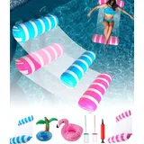 4 in 1 Wasserhängematte Luftmatratze Pool Schwimmsessel Schwimmliege Relax