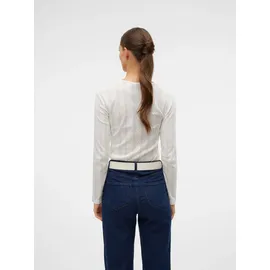 Vero Moda Langarmshirt VERO MODA "VMLISA LS TOP JRS NOOS", Damen, Gr. M, weiß (snow weiß), Jersey, Obermaterial: 100% Baumwolle, unifarben, normal, Rundhals, Shirts Langarmshirt