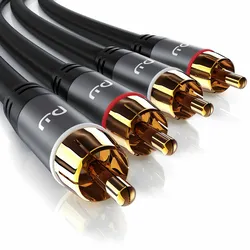 Primewire Stereo Cinch Audio-Kabel, RCA, mehrfach geschirmtes HiFi Audiokabel, 2X Cinch zu 2X Cinch - 7,5m