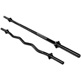 GORILLA SPORTS Langhantel Hantelstangen Set, inkl. Langhantelstange 170cm, SZ Curlstange 120cm schwarz