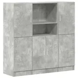 vidaXL Küchenschrank-Set 3-tlg. Betongrau  grau