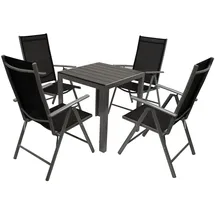 FRG Garnitur 5-teilig grau/schwarz