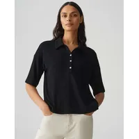 Opus Damen Kurzarmshirt | Poloshirt SILKAS Loose in Strickoptik