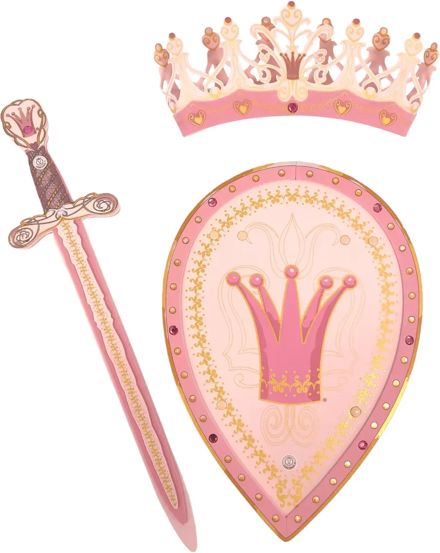 Königinnen Kostümset für Kinder Rosa Krone, Zepter, Umhang - Liontouch Queen Rosa - Rollenspiel, weiche Materialien