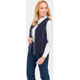 GOLDNER Zeitlose Merino-Weste mit Knopfleiste Blau/Grau 42