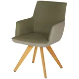 KOINOR Armlehnstuhl Leder  Schwof , grün , Maße (cm): B: 57 H: 90 T: 66.0