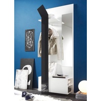 expendio Garderobe Smart, Kompaktgarderobe Kleiderstange und Spiegel 75x200x33 cm weiß anthrazit weiß