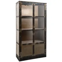 Massivmoebel24 Vitrine Mango 92 x 40 x 185 cm Braun