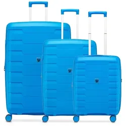 Roncato Skyline 2.0 4 Rollen Kofferset 3-teilig mit Dehnfalte  blau