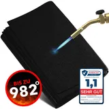 evocamp Feuerfeste Unterlage 100x100 cm - Hitzeschutzmatte hitzebeständig bis 982 °C - Lötmatte als feuerfeste Matte für sicheren Brandschutz - Brandschutzmatte als ideale Feuerschutzmatte - schwarz