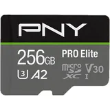 PNY Pro Elite R100/W90 microSDXC 256GB Kit, UHS-I U3, A2, Class 10 (P-SDU256V32100PRO-GE)