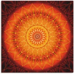 Wandbild ARTLAND "Mandala Energie 1", orange (farbe bild(er): orange), B:40cm H:40cm, Canvas, Leinwand, Bilder, als Leinwandbild, Poster, Wandaufkleber in verschied. Größen