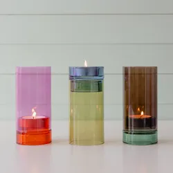 REMEMBER Windlicht "Lys" Pink - 19 cm hoch - modernes Design Windlicht