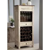 MASSIVMOEBEL24.DE Weinregal 60 x 36 x 140 cm Weiß