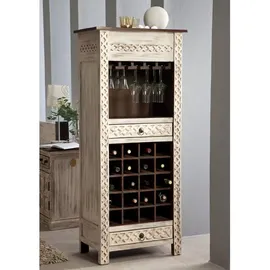 MASSIVMOEBEL24.DE Weinregal 60 x 36 x 140 cm Weiß