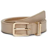 Tommy Hilfiger Ledergürtel »TH LUXE 2.5«, mit Logoprägung, Gr. 95, Beige, , 55009337-95