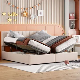 XDOVET Polsterbett 180 x 200 cm Beige