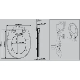 Primaster WC-Sitz mit Absenkautomatik Schwarz