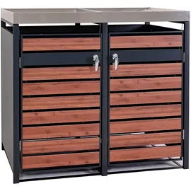 Mendler Mülltonnenverkleidung HWC-J81 125 x 132 x 80 cm anthrazit