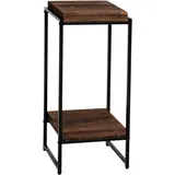 Mendler Blumentisch HWC-K71, Blumenregal Beistelltisch Pflanzregal, MVG-zertifiziert MDF Metall - dunkelbraun, 82cm