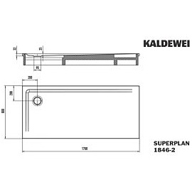 Kaldewei Superplan xxl Duschwanne 384648040001 80x170x4cm, mit Styroporträger, weiß