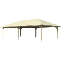 SKANHOLZ Carport Taunus 11,76 x 6,34 m weiß inkl. Pfostenanker