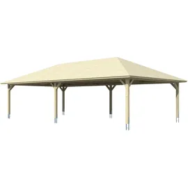 SKANHOLZ Carport Taunus 11,76 x 6,34 m weiß inkl. Pfostenanker