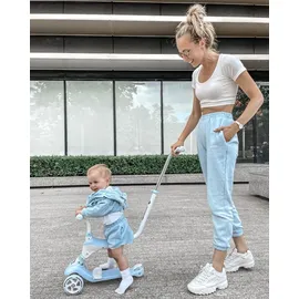 HyperMotion 5in1, Kinderroller mit Schiebefunktion und Gummirädern, Blau - Blau