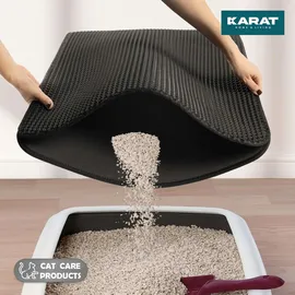 Floordirekt Katzenstreumatte Charly Doppelschichtiges Wabendesign Abwaschbar 61 x 38 cm Anthrazit