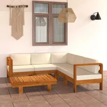 vidaXL Garten-Lounge-Set 6-tlg. creme Akazie