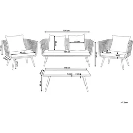 Beliani Gartenmöbel Set Rattan Graphitgrau Ragusa