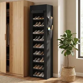 Homcom Schuhregal 30 x 175 x 45 cm stapelbar / schwarz