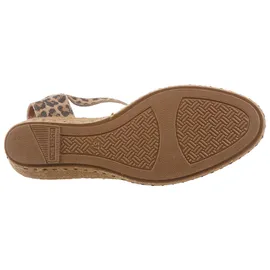 Verbenas Slingpumps VERBENAS "MALENA LEO", Damen, Gr. 38, leodruck, Veloursleder, Schuhe Slingpumps, Keilsandalette, Sommerschuh, Urlaubsschuh im Leo-Look