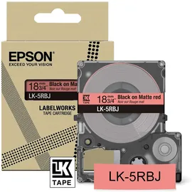 Epson LK-5RBJ schwarz auf matt rot 18mm x 9m