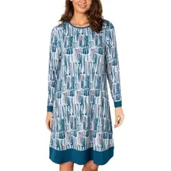 Lady Avenue Bamboo Longsleeve Nightdress Blau Muster Bambus Large Damen