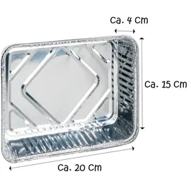 Quickpack Haushalt + Hygiene Gmbh Auflaufform Backform Ofenform Gratinform Aluminium rechteckig 3er Set Silber